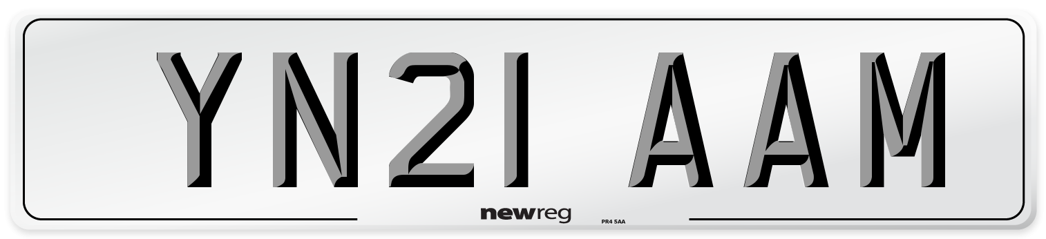 YN21 AAM Number Plate from New Reg